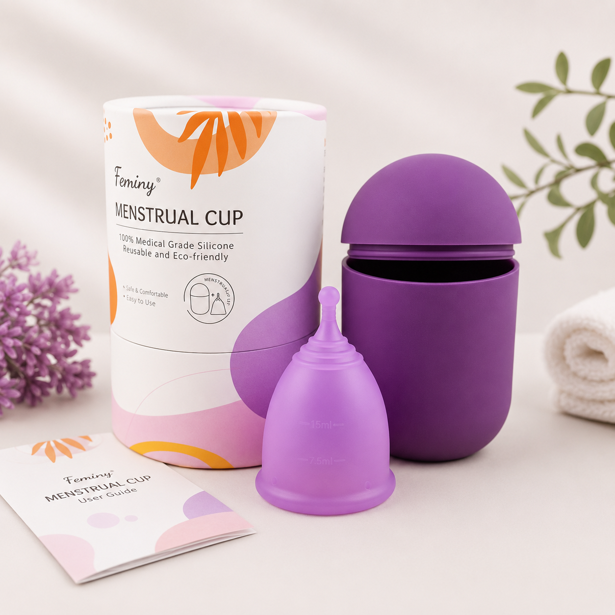 Menstrual Cup - Ultra Soft and Flexible, 100% Medical Grade Silicon - Premium Quality and Best Sensitive Menstrual Cup (10years Life) - Image 2